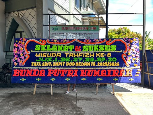 papan bunga ucapan selamat medan